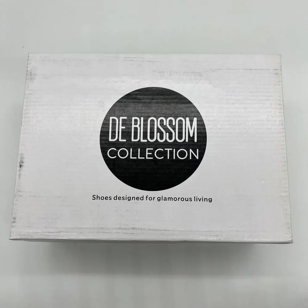 De Blossom Collection Ankle Strap Heeles Women's Size 9 Shoes Silver Shimmer